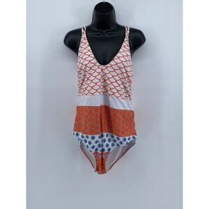 CUPSHE Women's Plus One Piece Swimsuit Geo Print Bathing Suit SZ 0X